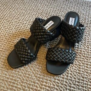 Steve Madden Black Woven Sandals